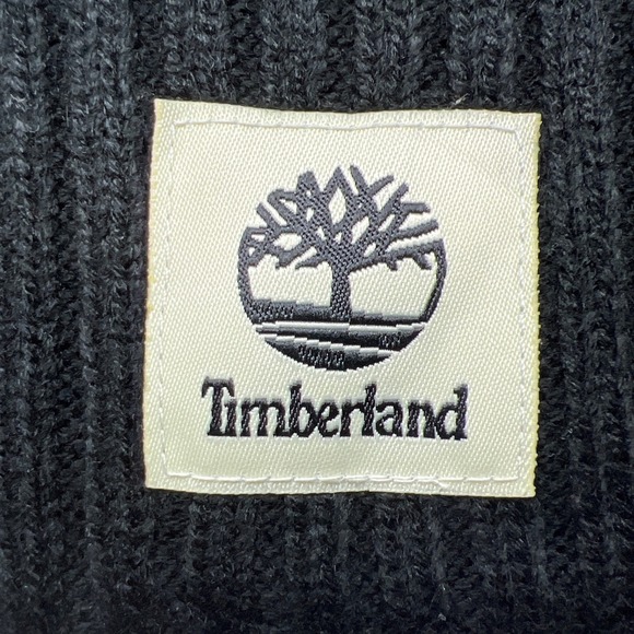 Timberland Knit Scarf Black One Size Soft Warm Winter Cold Weather EUC - Picture 4 of 5